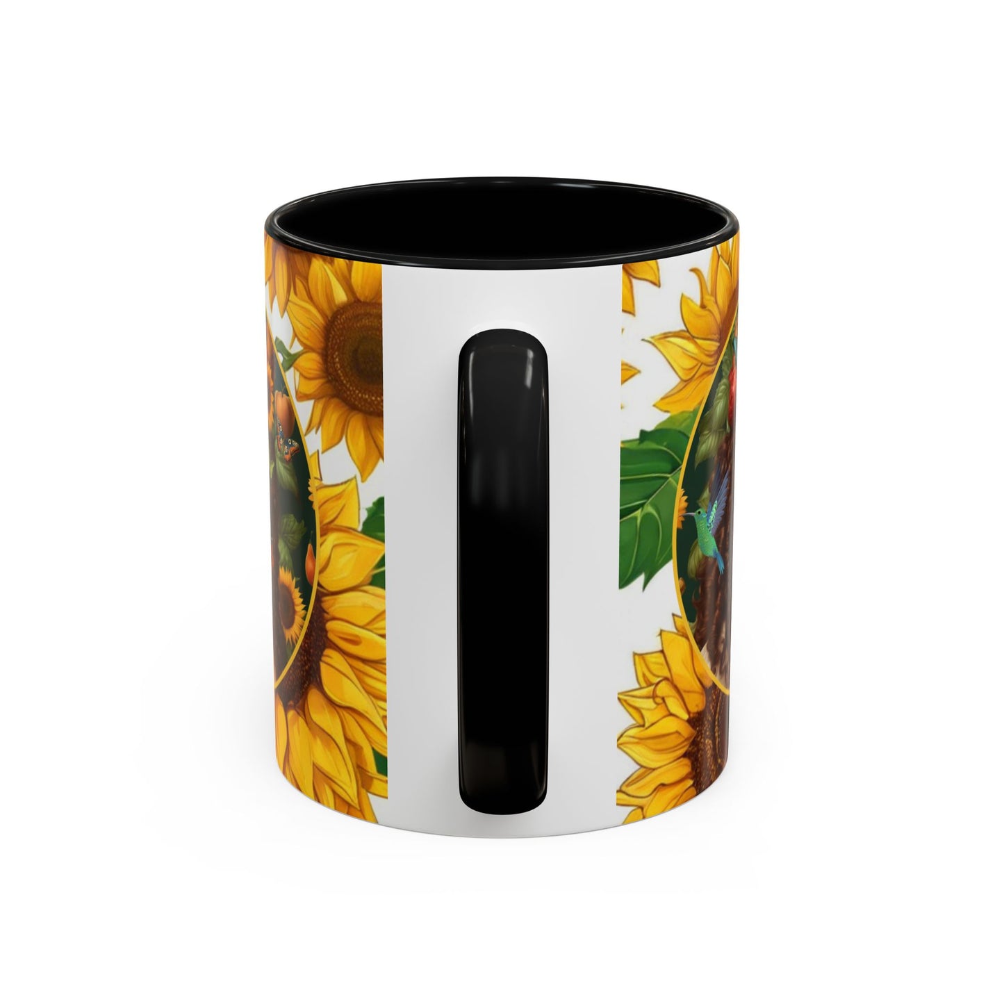Organically Me B Sunflower Plant Garden Vegan Ceramic Plant Mug with Black woman (11oz) 8 Color Combos