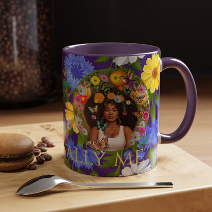 100% Organic Blue Gwen Plant Garden Vegan Ceramic Plant Mug with (11 or 15 oz) 8 Color Combos