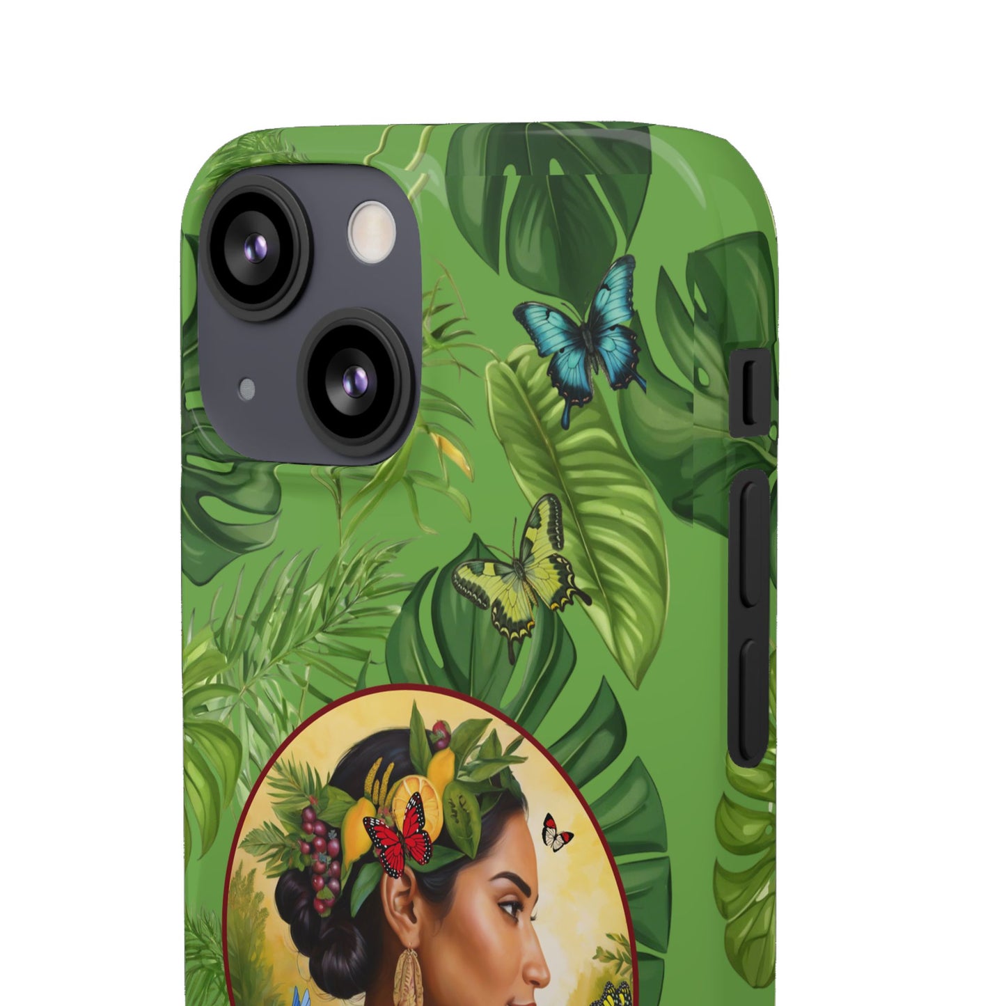 Organically Me A Monstera Butterfly Garden Snap Phone Case with Woman, Veggie Chic for Androids and iPhone models