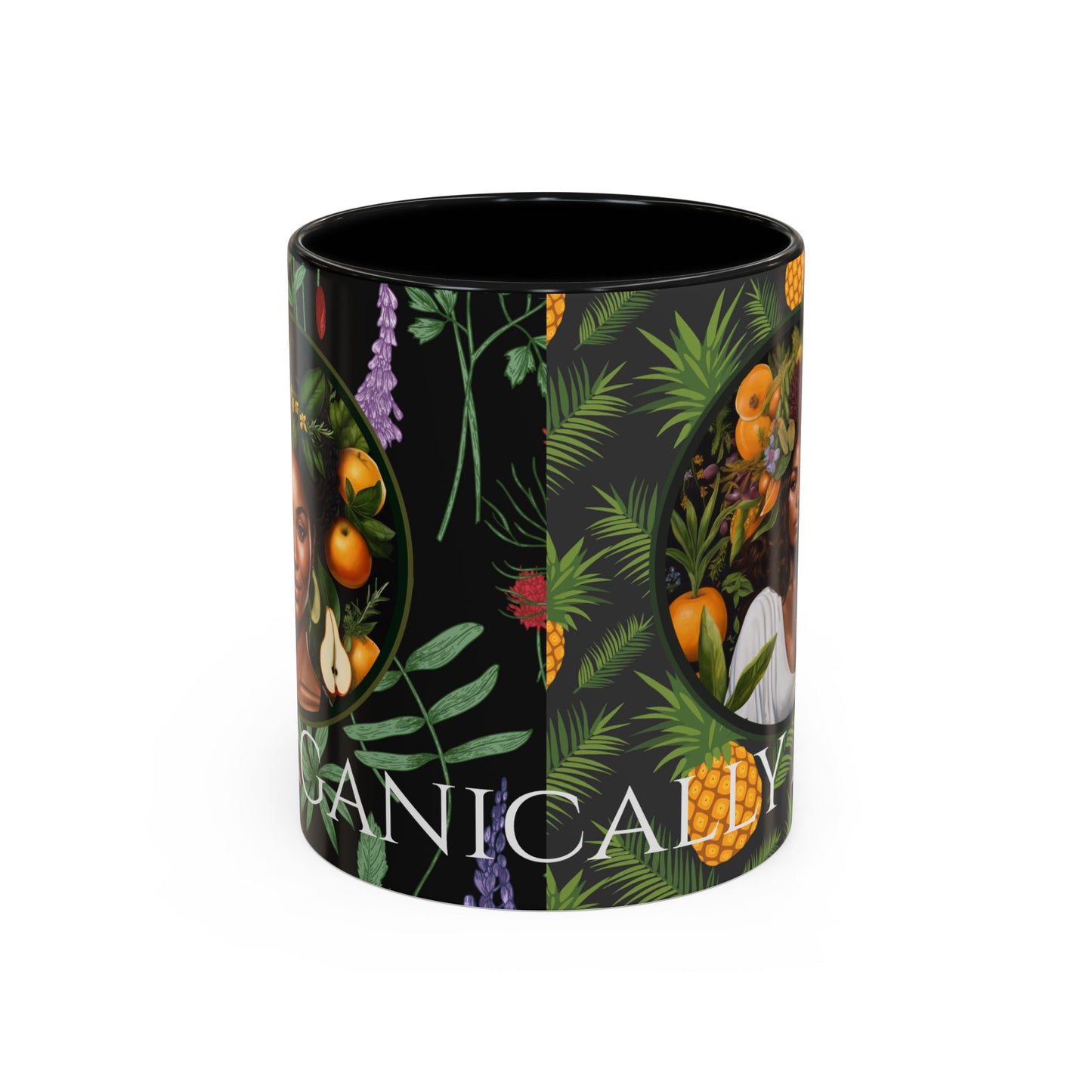 Organically Me A Pineapple Plant Garden Vegan Ceramic Plant Mug with Black woman (11oz)