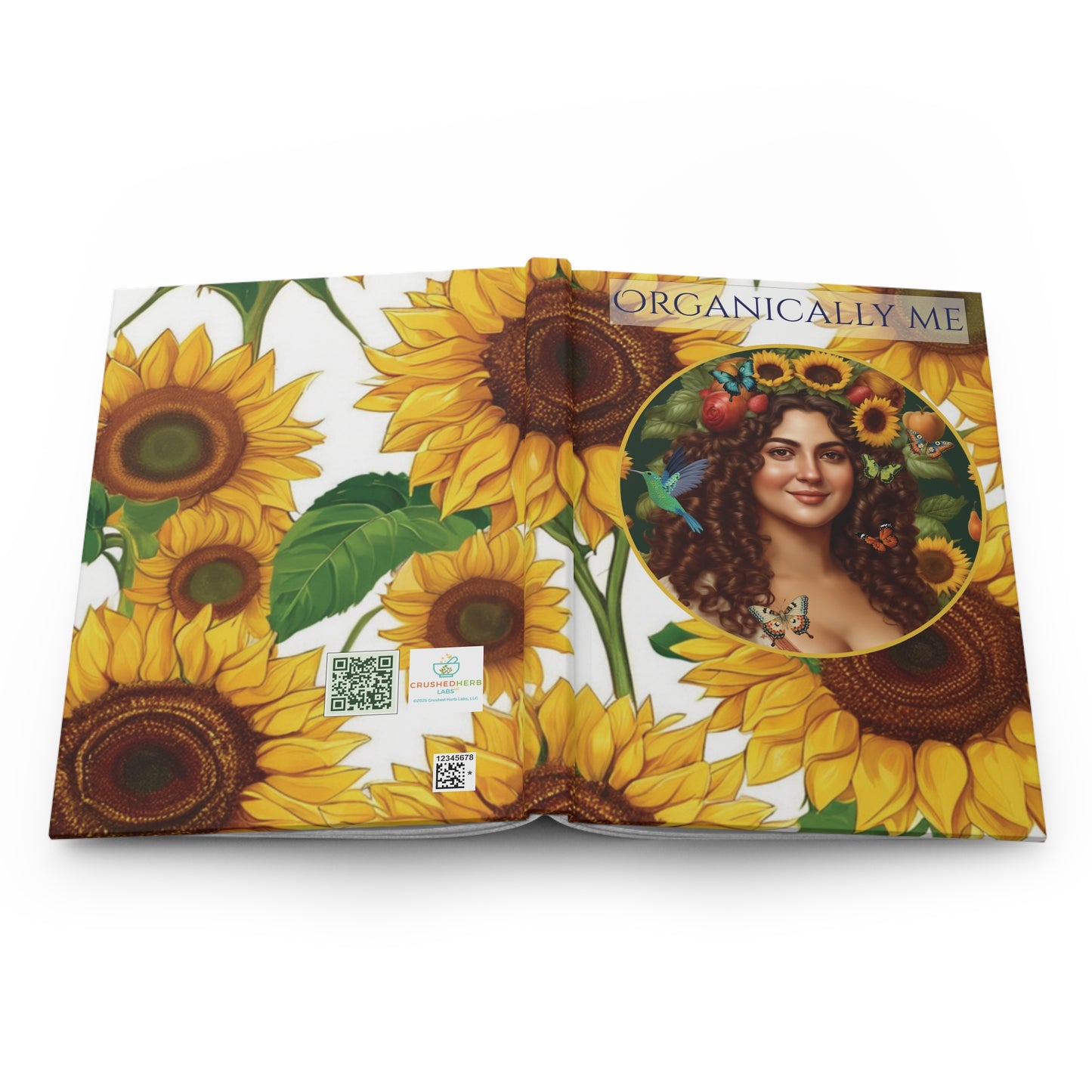 Organically Me B Sunflower Plant, Garden & Vegan Hardcover Journal, Matte 150 pages, May be PERSONALIZED