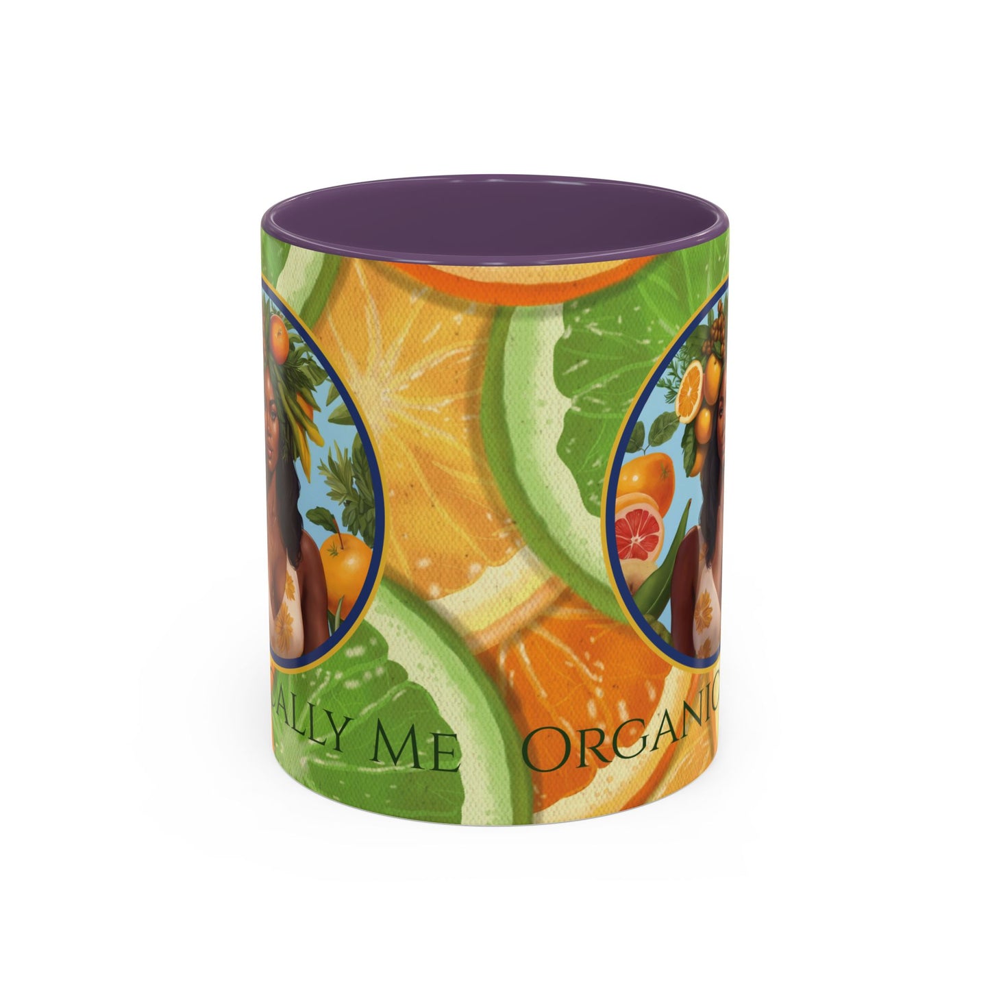 Organically Me Bright Citrus Plant Garden Vegan Ceramic Plant Mug with Black woman (11oz) 8 Color Combos