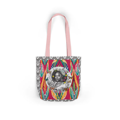 100% Me Ikat Laney Locs Garden-themed 13" tote bag, purse, workout bag, yoga bag with Black Women