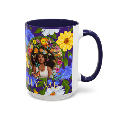 100% Organic Blue Gwen Plant Garden Vegan Ceramic Plant Mug with (11 or 15 oz) 8 Color Combos