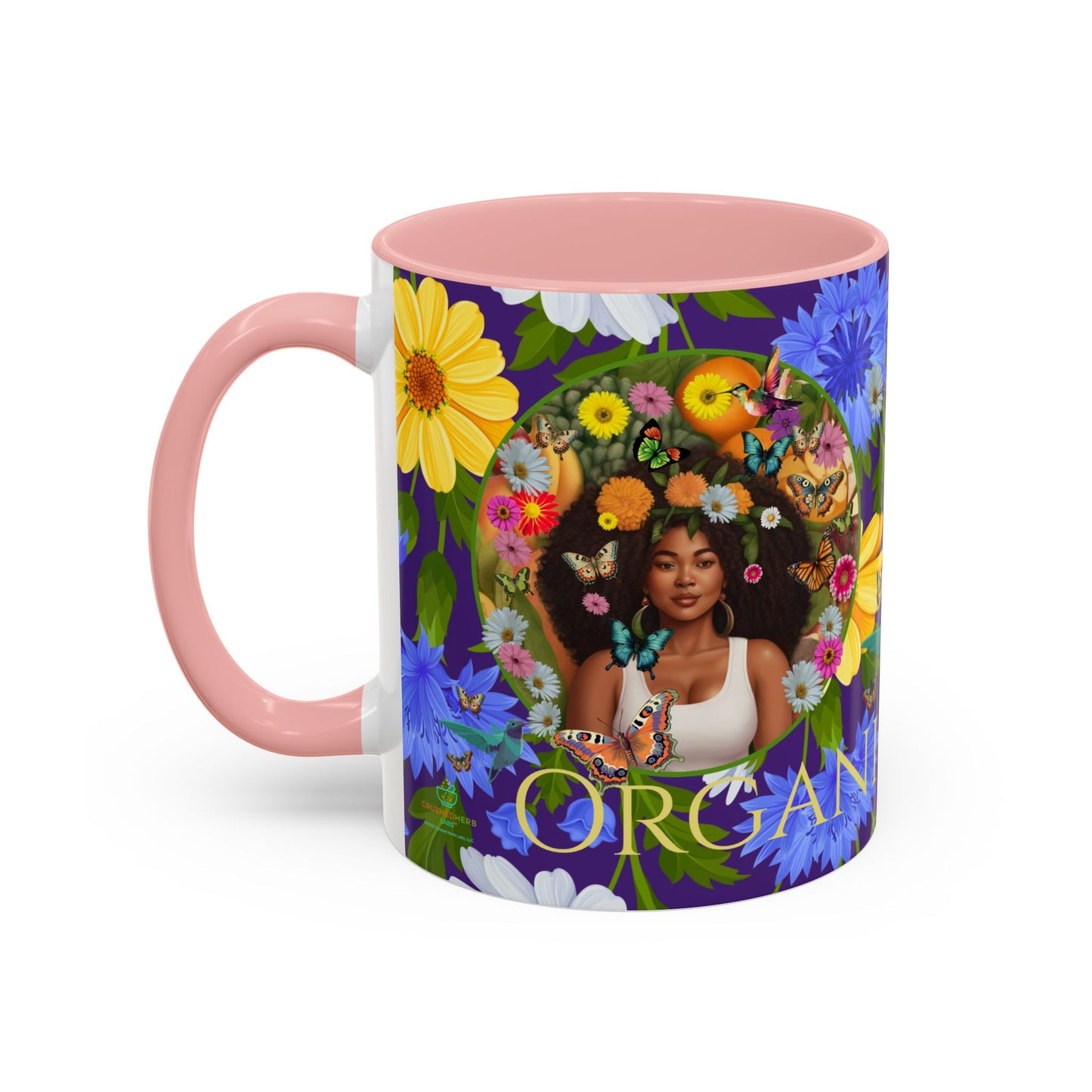 100% Organic Blue Gwen Plant Garden Vegan Ceramic Plant Mug with (11 or 15 oz) 8 Color Combos