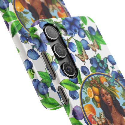 Organically Me Blueberry Plant B Garden Snap Phone Case with Black Woman, for iPhone and Android