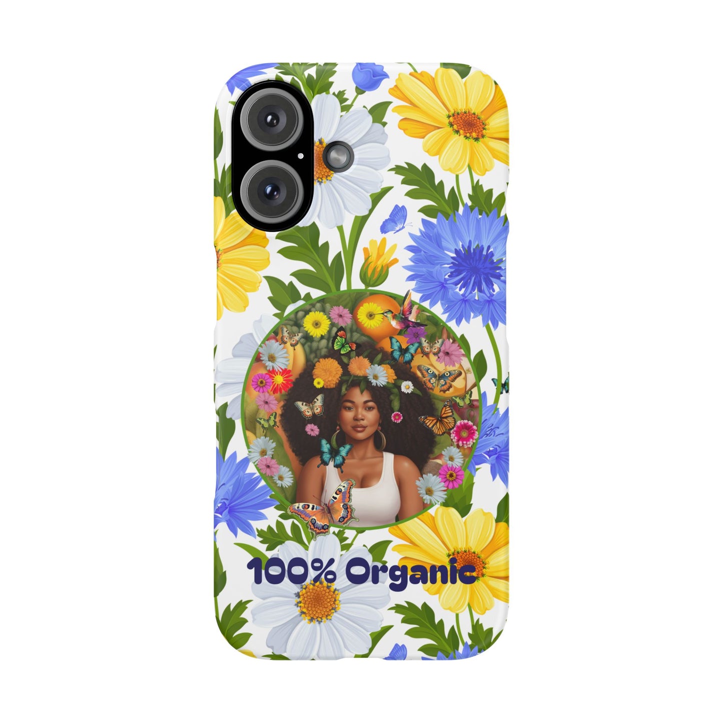 100% Organic Purple Plant Garden Snap Phone Case with Black Woman, for iPhone and Android