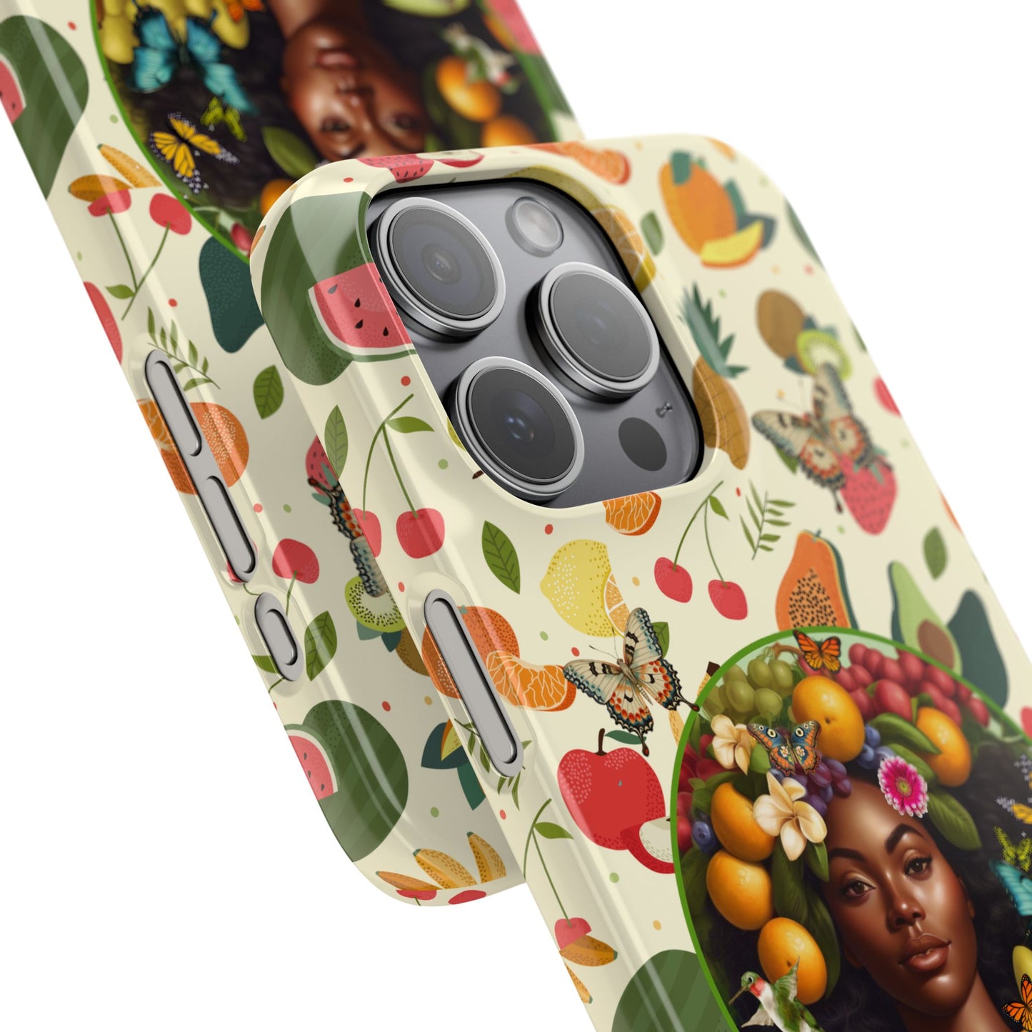 Organically Me Fruit & Veggie Queen Plant Garden Snap Phone Case with Black Woman, for iPhone and Android