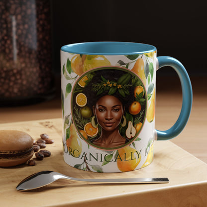 Organically Me Yellow Pear Plant Garden Vegan Ceramic Plant Mug with Black woman (11oz) 8 Color Combos