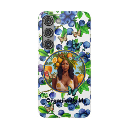 Organically Me Blueberry Plant B Garden Snap Phone Case with Black Woman, for iPhone and Android