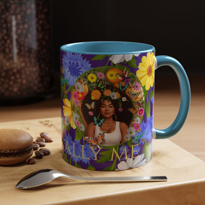 100% Organic Blue Gwen Plant Garden Vegan Ceramic Plant Mug with (11 or 15 oz) 8 Color Combos