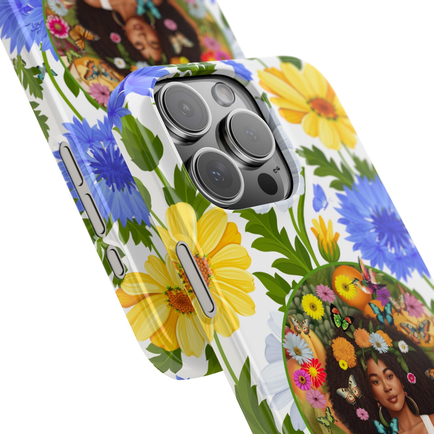 100% Organic Purple Plant Garden Snap Phone Case with Black Woman, for iPhone and Android