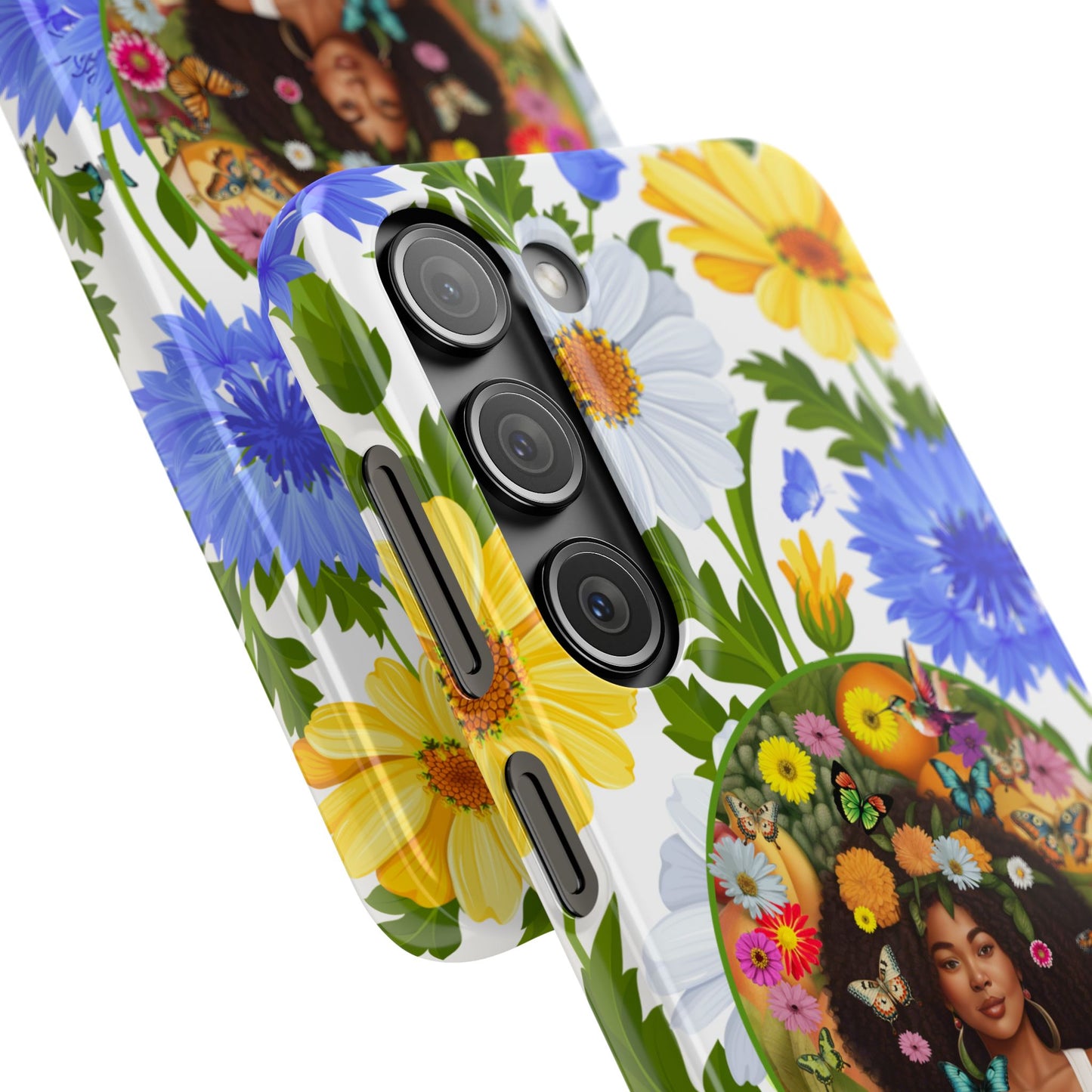 100% Organic Purple Plant Garden Snap Phone Case with Black Woman, for iPhone and Android