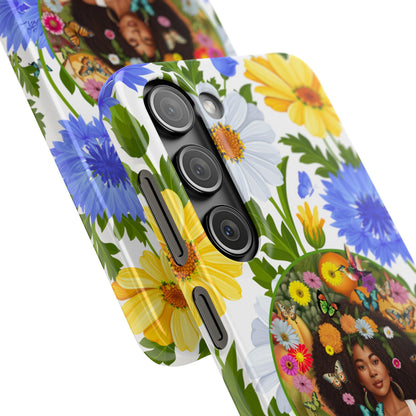 100% Organic Purple Plant Garden Snap Phone Case with Black Woman, for iPhone and Android