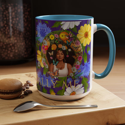 100% Organic Blue Gwen Plant Garden Vegan Ceramic Plant Mug with (11 or 15 oz) 8 Color Combos