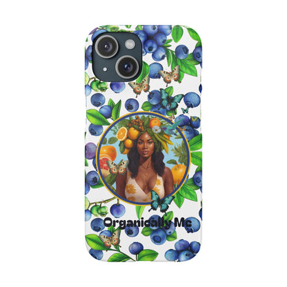 Organically Me Blueberry Plant B Garden Snap Phone Case with Black Woman, for iPhone and Android