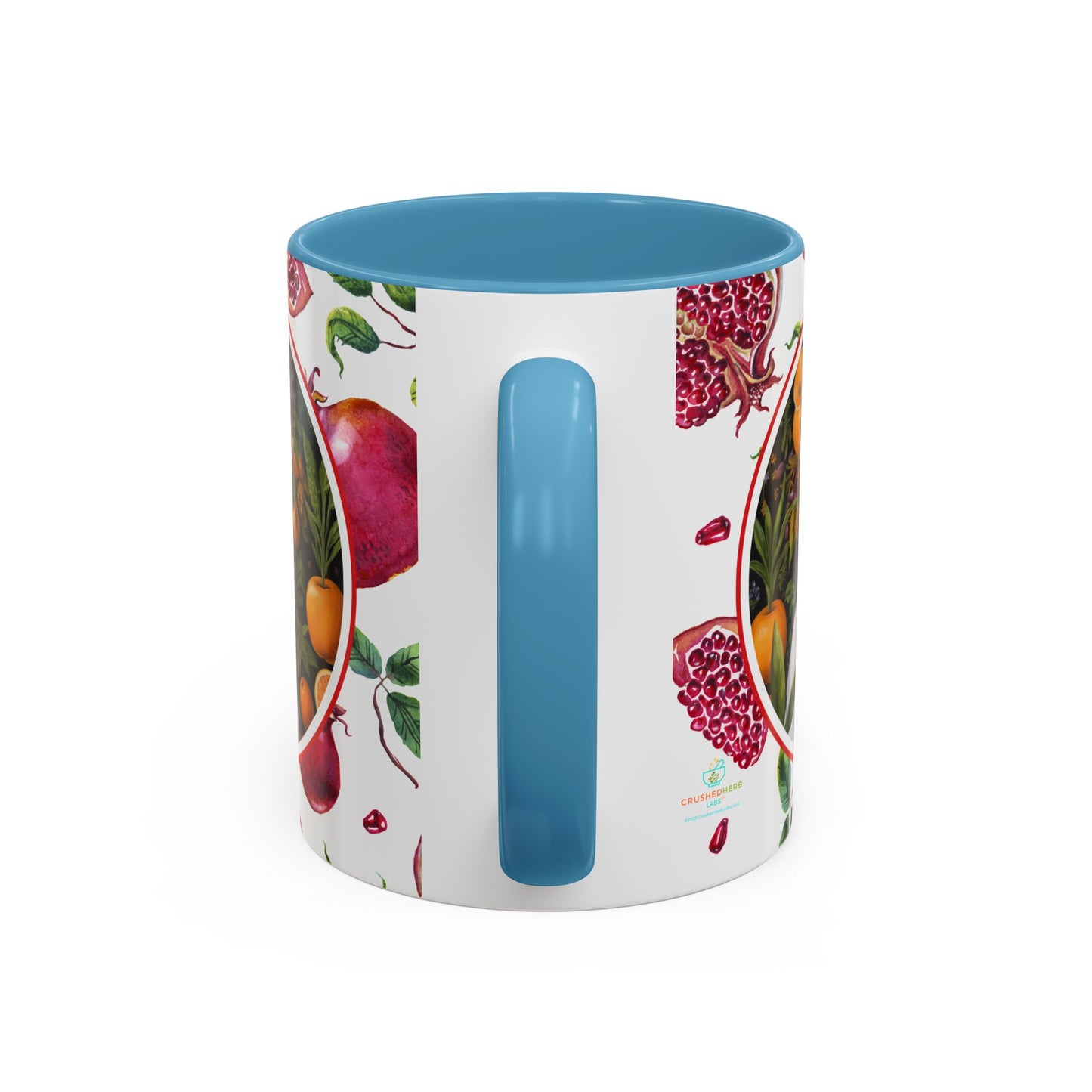 Organically Me Red and White Regina Pomegranate Plant Garden Vegan Ceramic Plant Mug with Black woman (11oz) 8 Color Combos