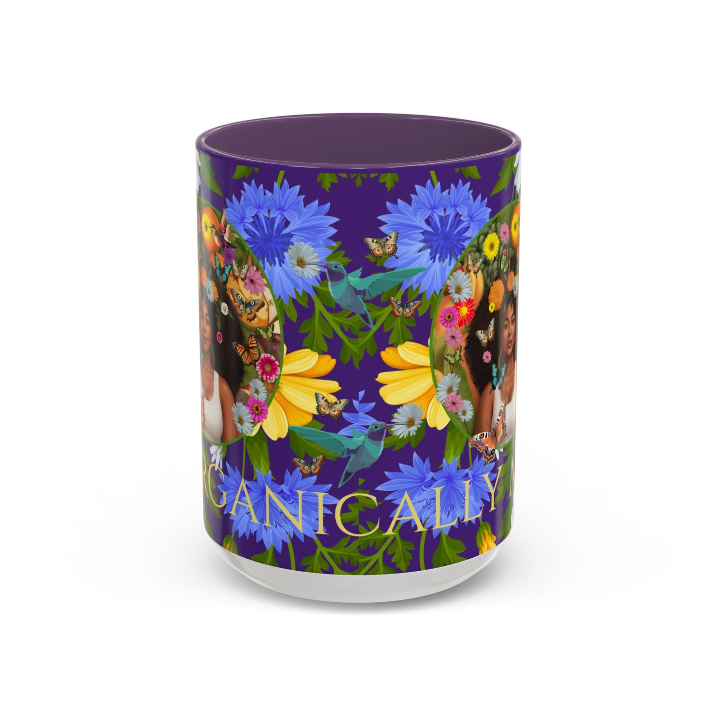 100% Organic Blue Gwen Plant Garden Vegan Ceramic Plant Mug with (11 or 15 oz) 8 Color Combos