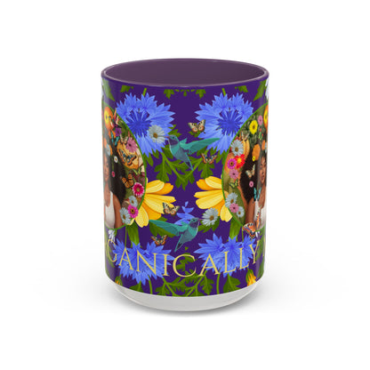 100% Organic Blue Gwen Plant Garden Vegan Ceramic Plant Mug with (11 or 15 oz) 8 Color Combos