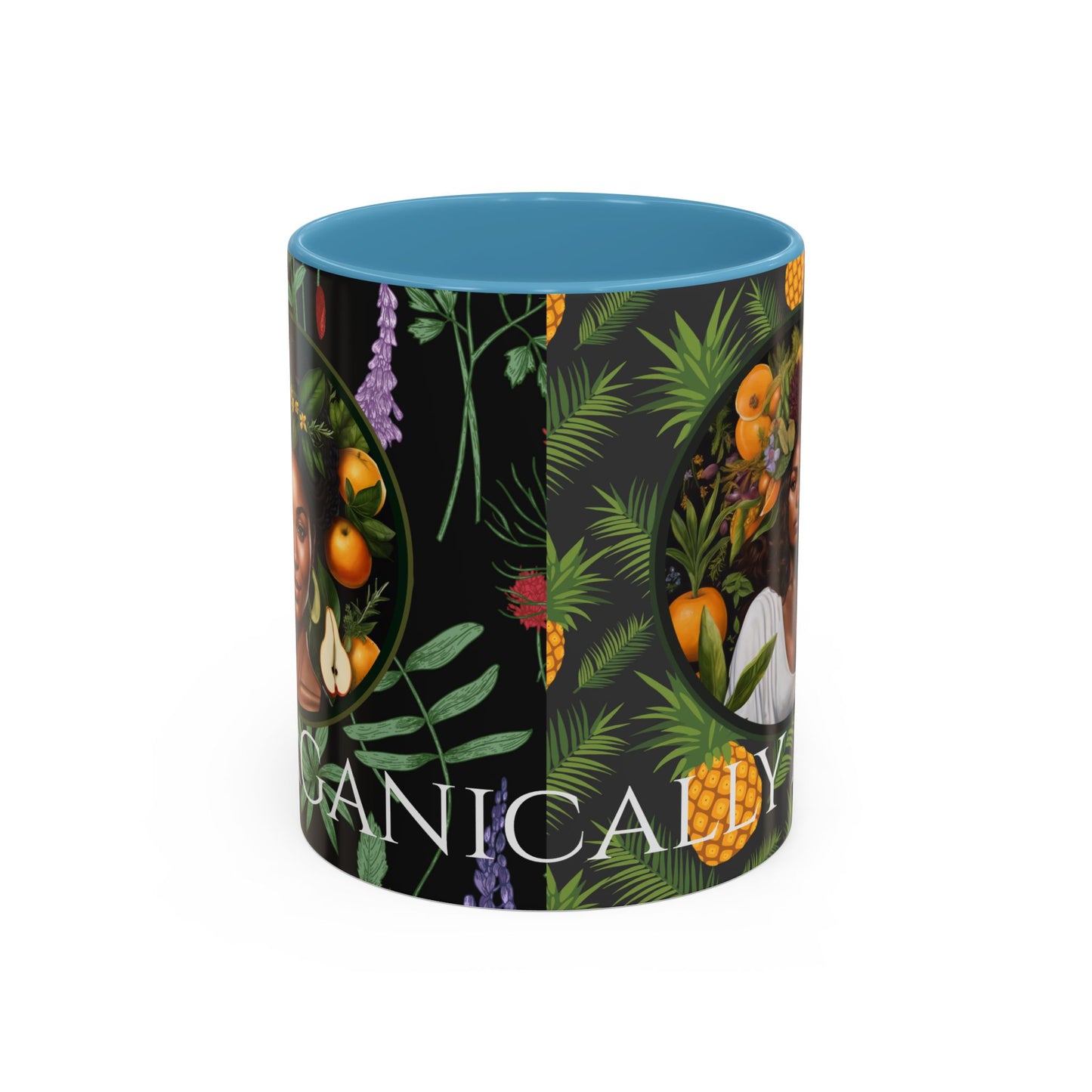Organically Me A Pineapple Plant Garden Vegan Ceramic Plant Mug with Black woman (11oz)