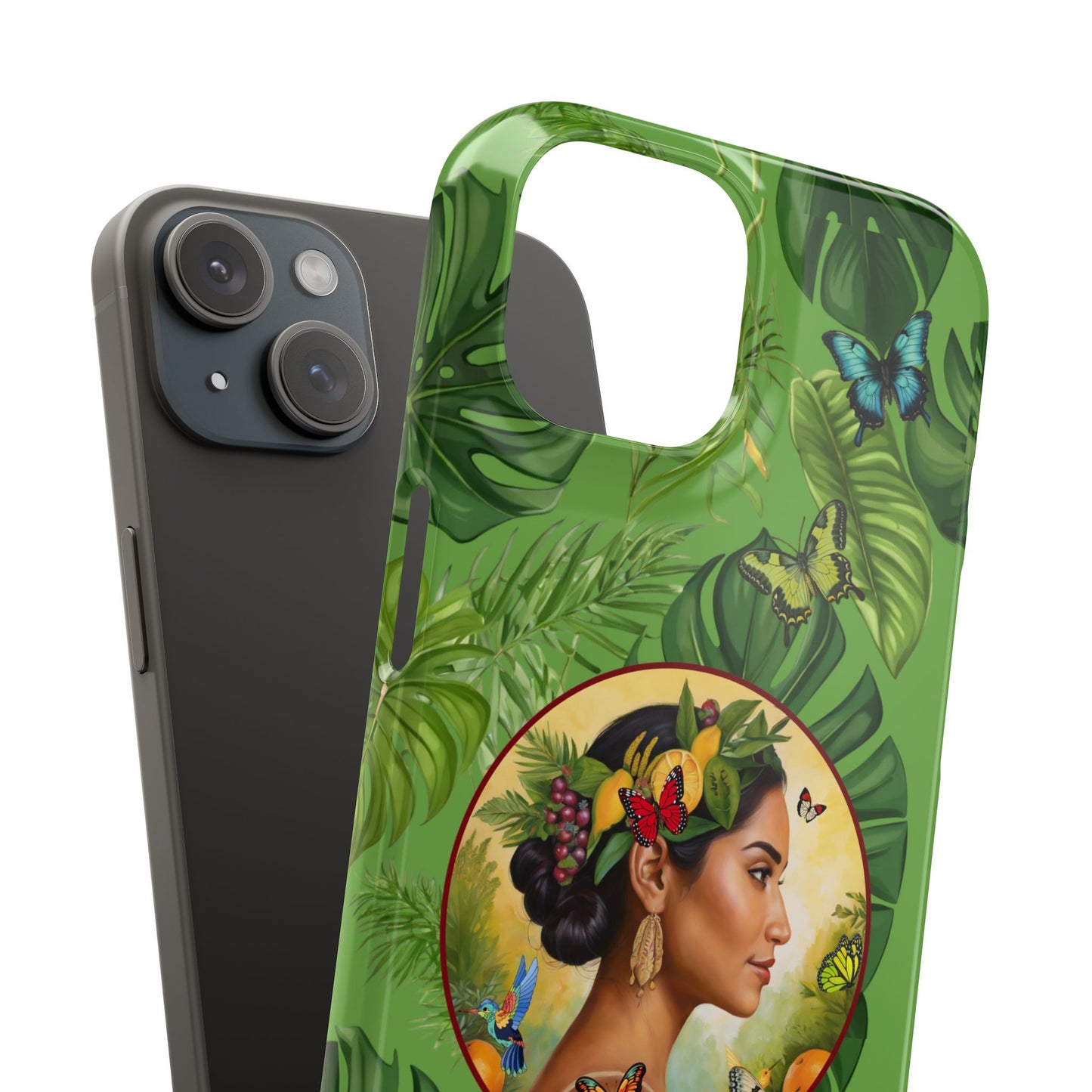 Organically Me A Monstera Butterfly Garden Snap Phone Case with Woman, Veggie Chic for Androids and iPhone models