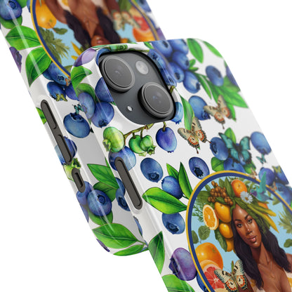 Organically Me Blueberry Plant B Garden Snap Phone Case with Black Woman, for iPhone and Android