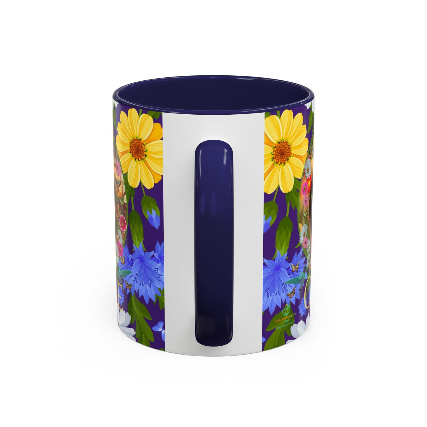 100% Organic Blue Gwen Plant Garden Vegan Ceramic Plant Mug with (11 or 15 oz) 8 Color Combos