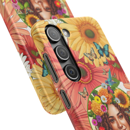 100% Organic Daisy Joy2 Plant Garden Snap Phone Case with Woman, for iPhone and Android