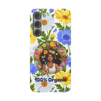 100% Organic Purple Plant Garden Snap Phone Case with Black Woman, for iPhone and Android
