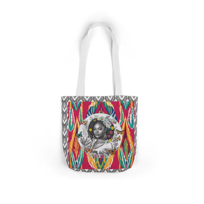 100% Me Ikat Laney Locs Garden-themed 13" tote bag, purse, workout bag, yoga bag with Black Women