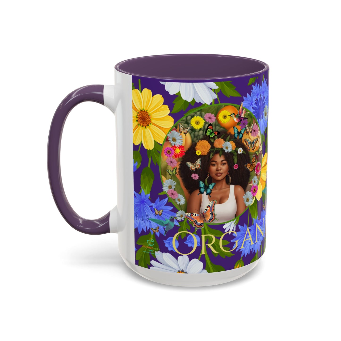 100% Organic Blue Gwen Plant Garden Vegan Ceramic Plant Mug with (11 or 15 oz) 8 Color Combos