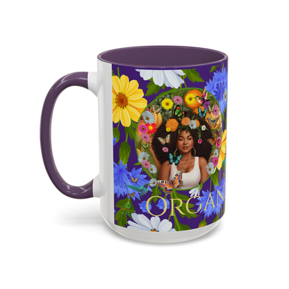 100% Organic Blue Gwen Plant Garden Vegan Ceramic Plant Mug with (11 or 15 oz) 8 Color Combos