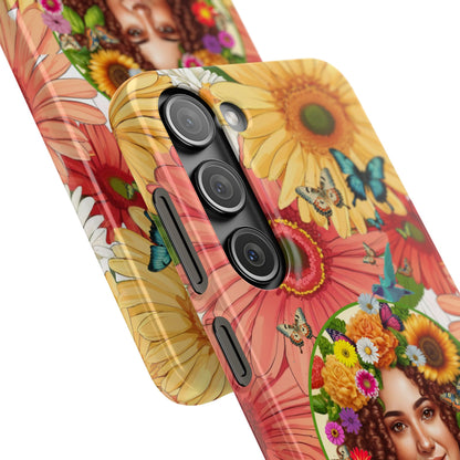 100% Organic Daisy Joy2 Plant Garden Snap Phone Case with Woman, for iPhone and Android