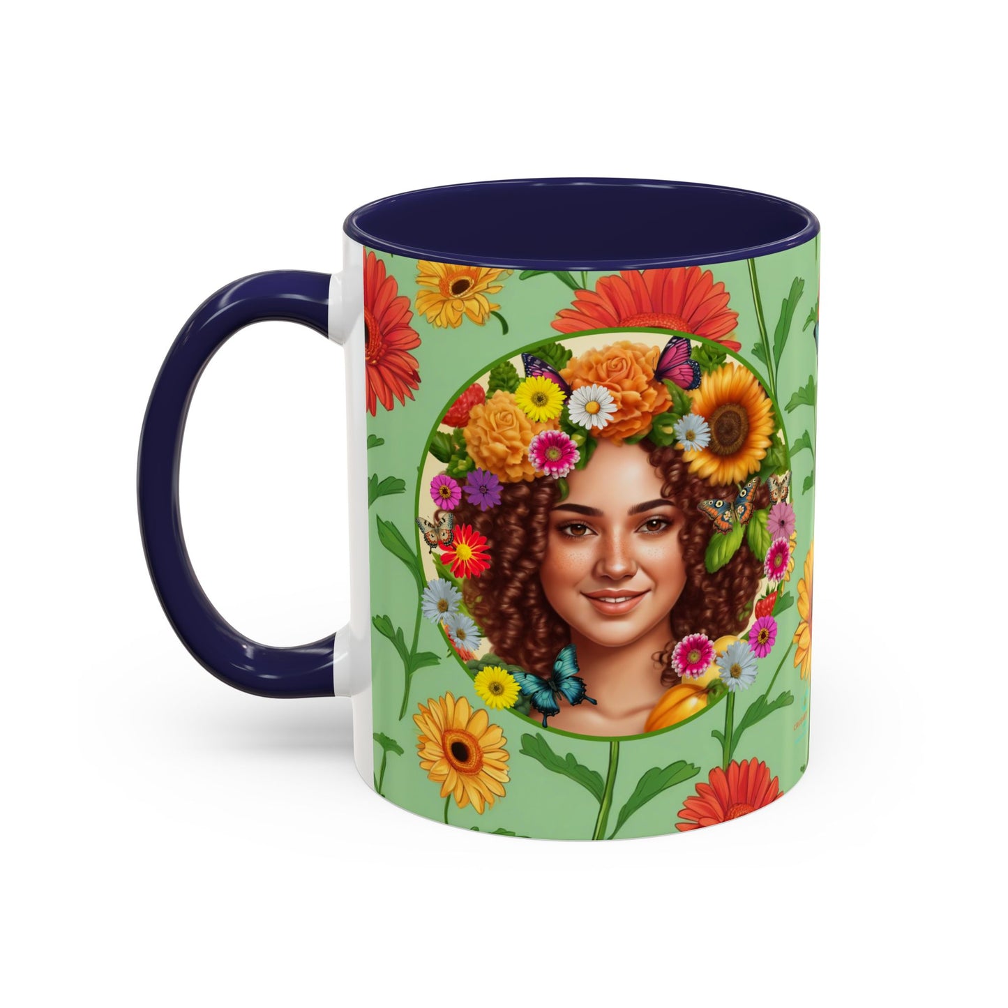 100% Organic Daisy Joy2 Plant Garden Vegan Ceramic Plant Mug Double Sided (11oz) 8 Color Combos