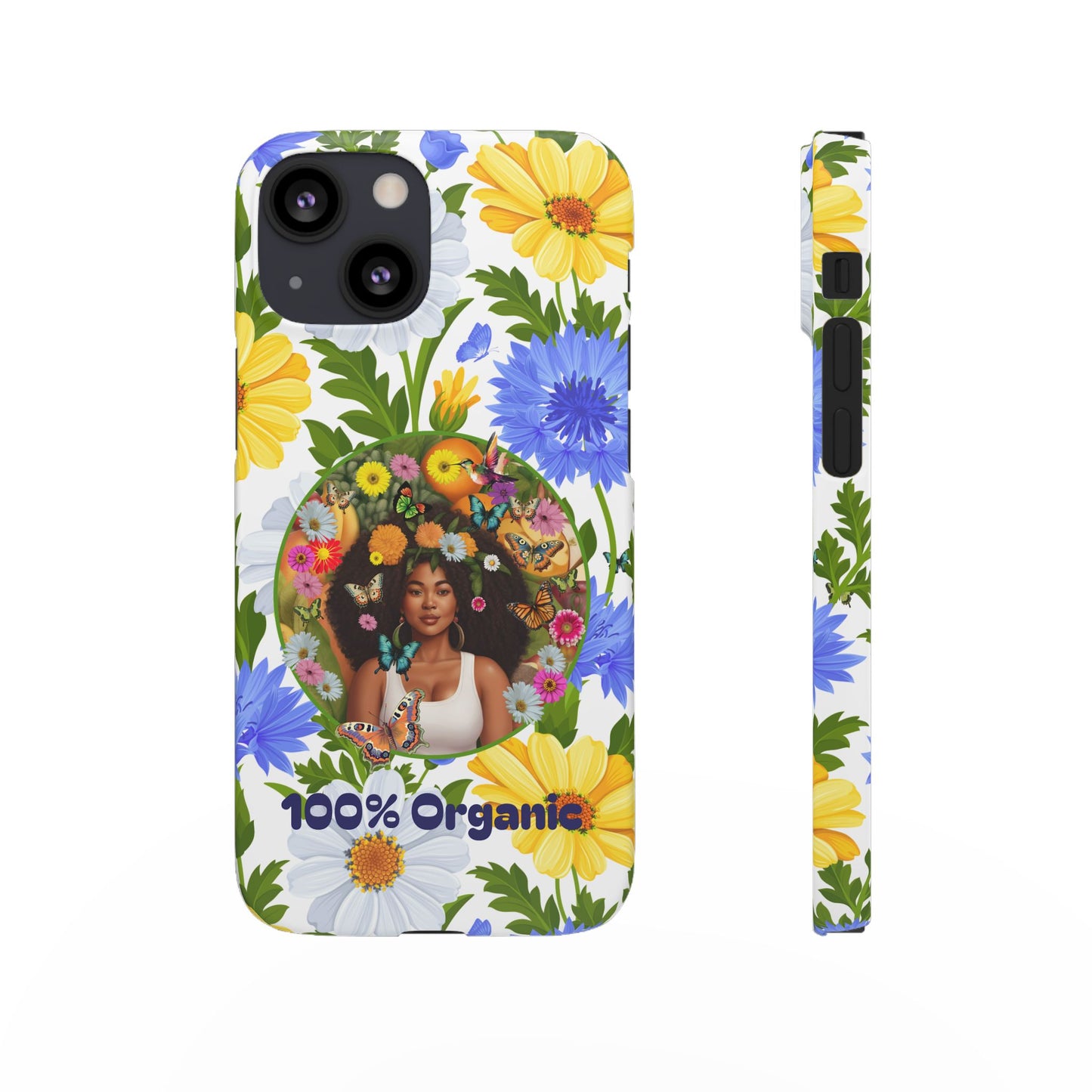 100% Organic Purple Plant Garden Snap Phone Case with Black Woman, for iPhone and Android