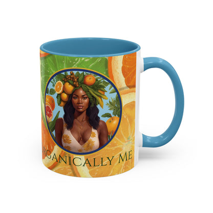 Organically Me Bright Citrus Plant Garden Vegan Ceramic Plant Mug with Black woman (11oz) 8 Color Combos