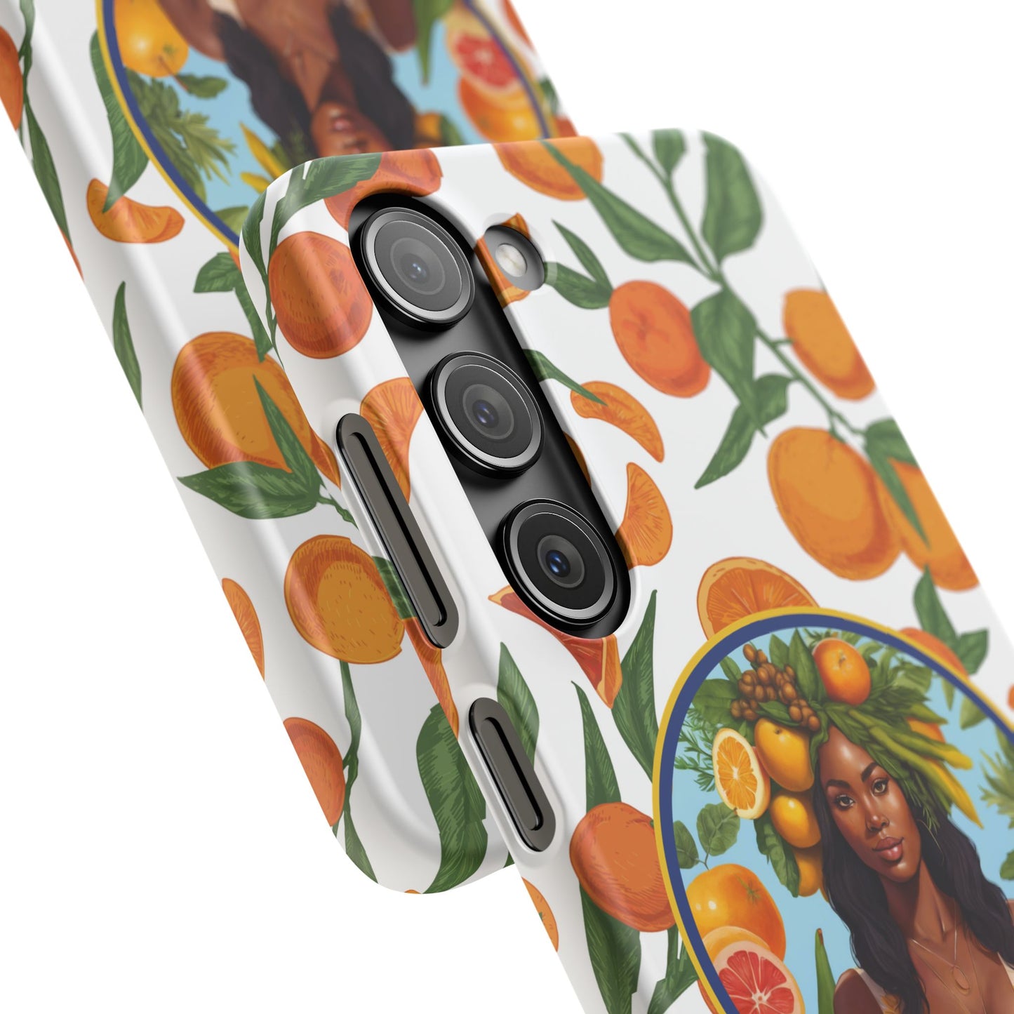 100% Organic Orange Plant Garden Snap Phone Case with Black Woman, Veggie Chic for Androids and iPhone models