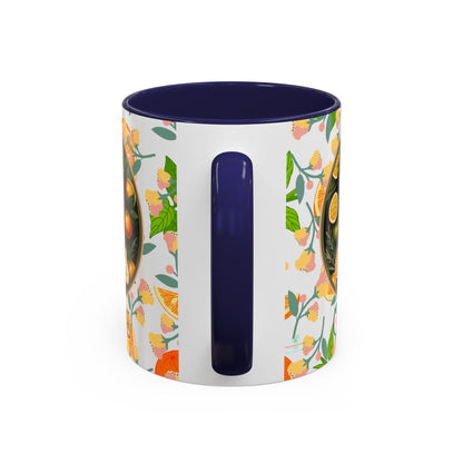 Organically Me Pink and Green Plant Garden Vegan Ceramic Plant Mug with Black woman (11oz) 8 Color Combos