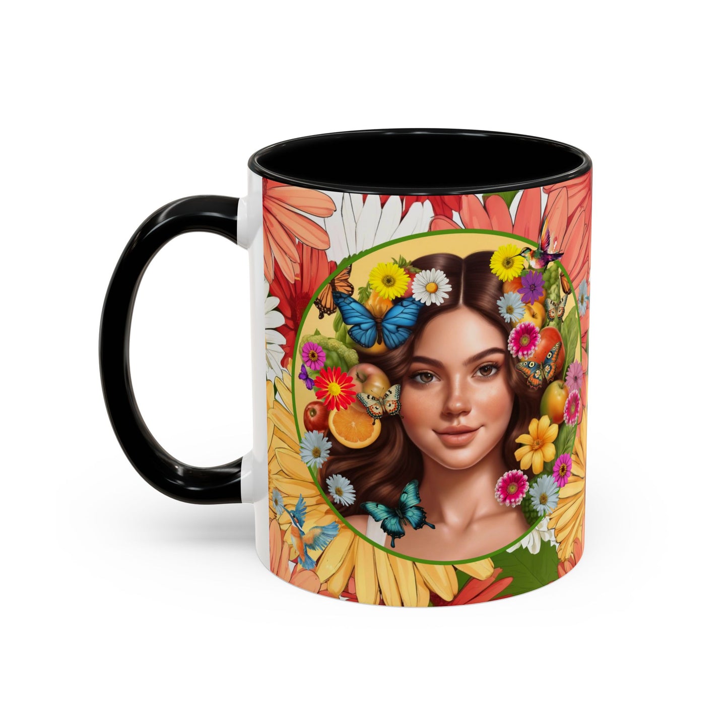 100% Organic Gerber Joy3 Plant Garden Vegan Ceramic Plant Mug with Woman (11oz) 8 Color Combos