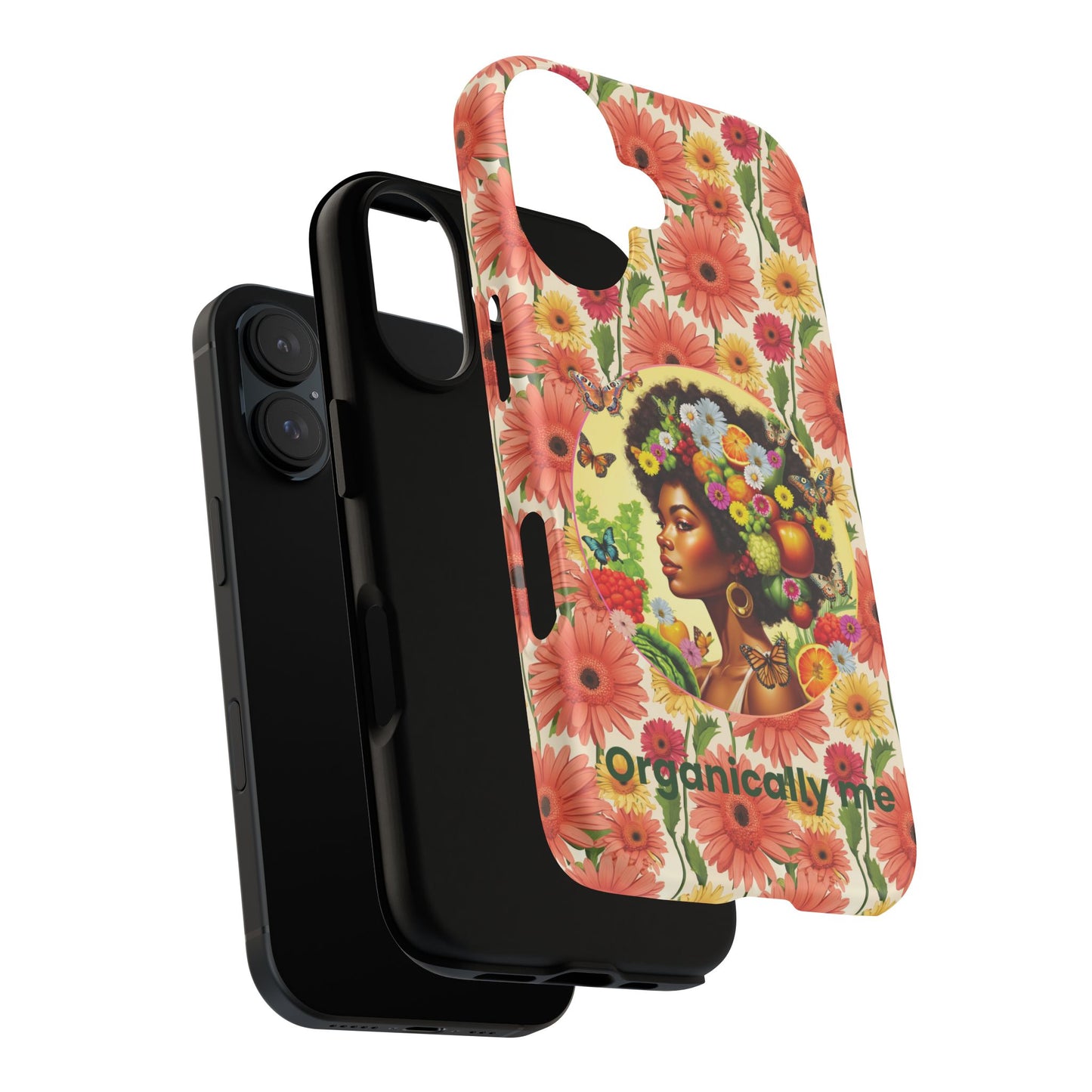 Organically Me Afro Joy Daisy Delany & Plant Garden: Tough iPhone 16 Case with Eco Garden Plant Vibe Design and Black Woman
