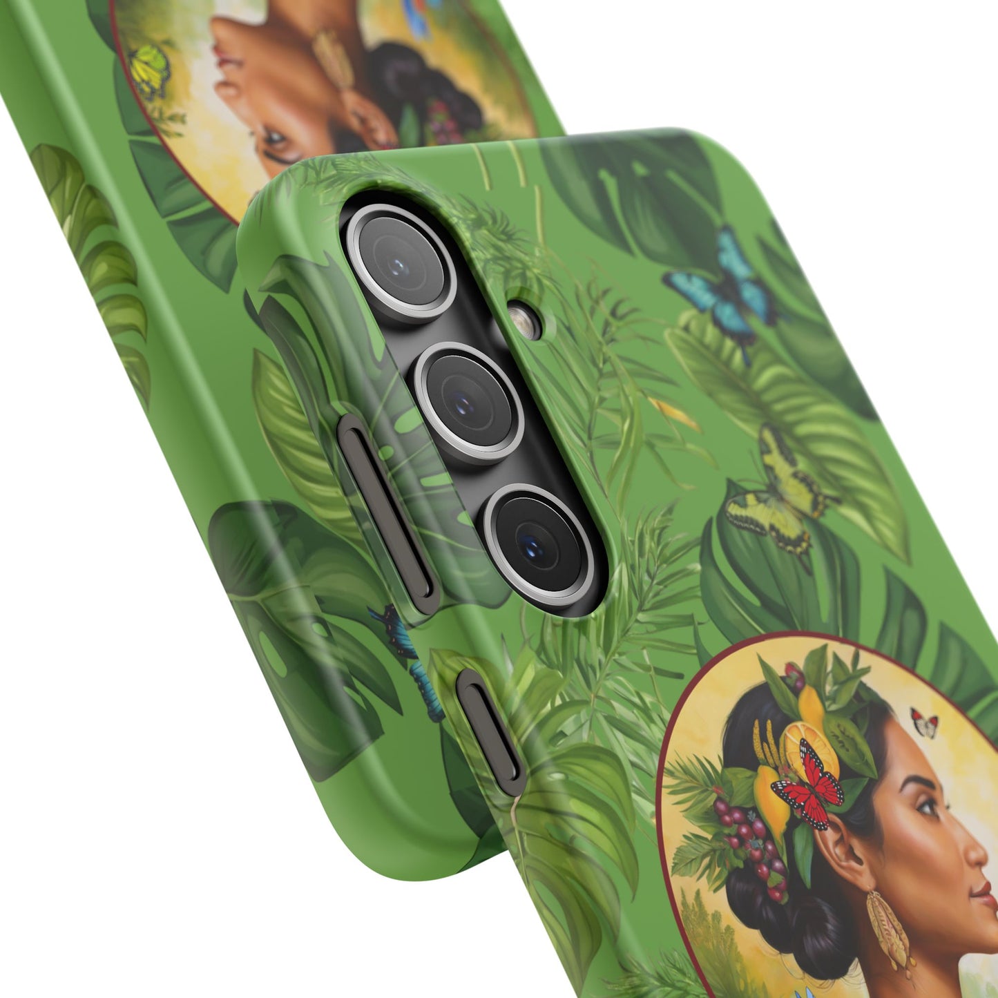 Organically Me A Monstera Butterfly Garden Snap Phone Case with Woman, Veggie Chic for Androids and iPhone models