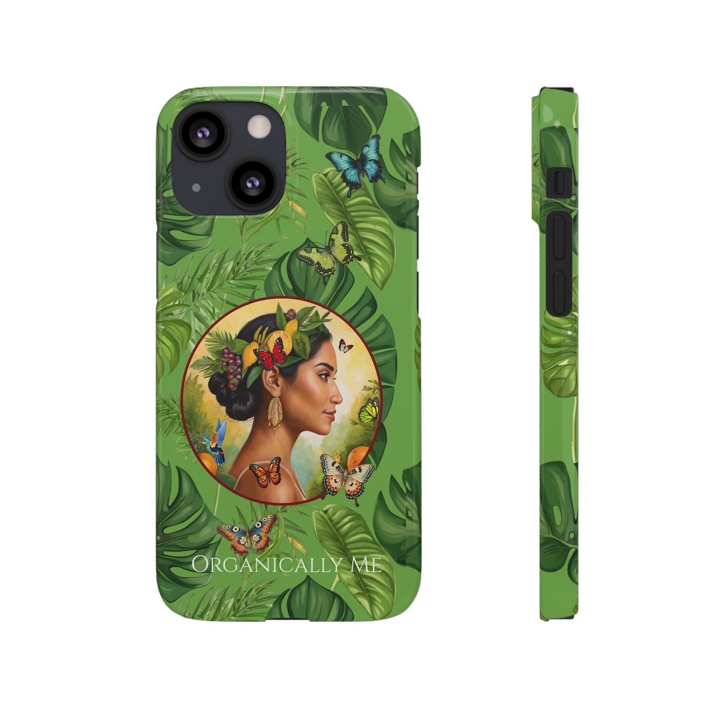 Organically Me A Monstera Butterfly Garden Snap Phone Case with Woman, Veggie Chic for Androids and iPhone models
