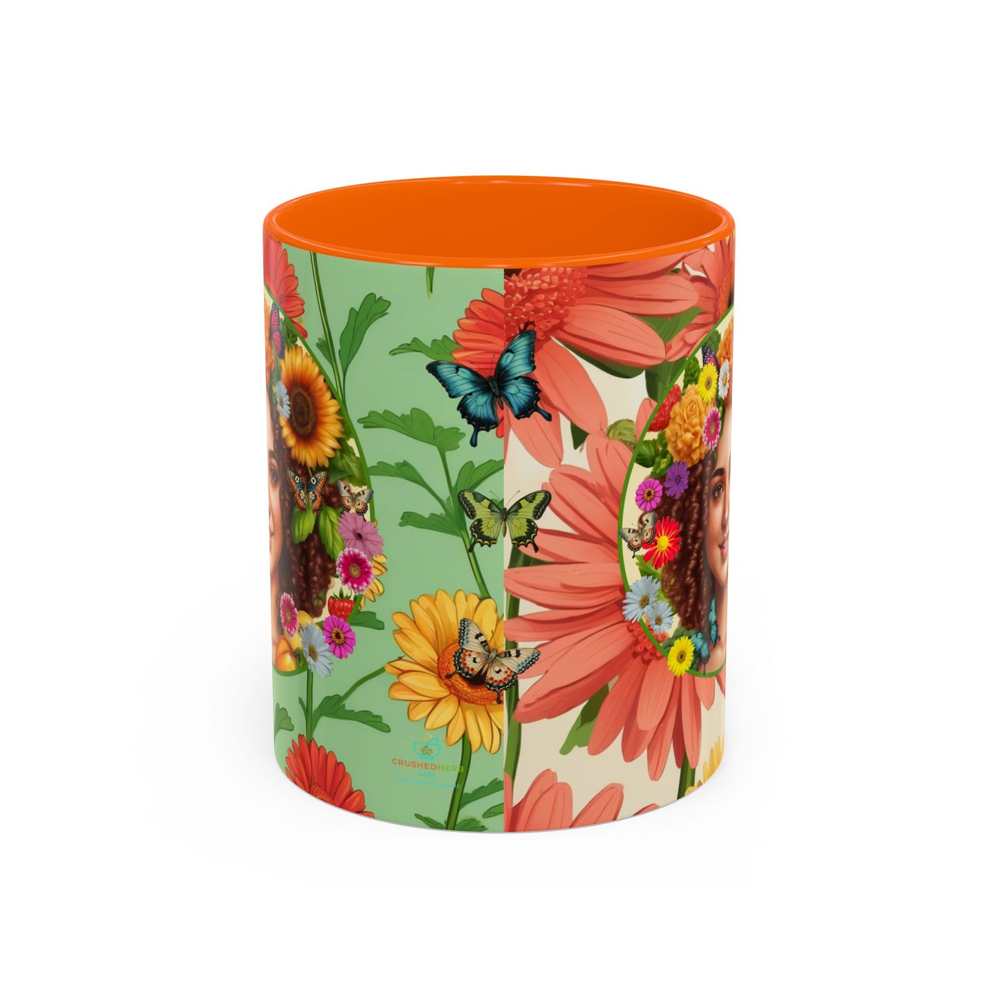 100% Organic Daisy Joy2 Plant Garden Vegan Ceramic Plant Mug Double Sided (11oz) 8 Color Combos