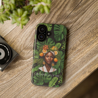 Organically Me A Black Jungle Plant Garden: Tough iPhone 16 Case with Eco Garden Monstera Plant Vibe and Black Woman