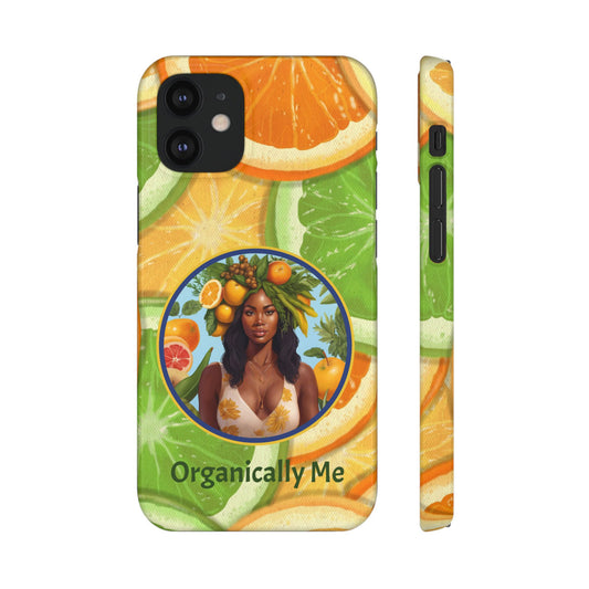 Organically Me Citrus Fruits Garden Snap Phone Case with Black Woman, Veggie Chic for Androids and iPhone models