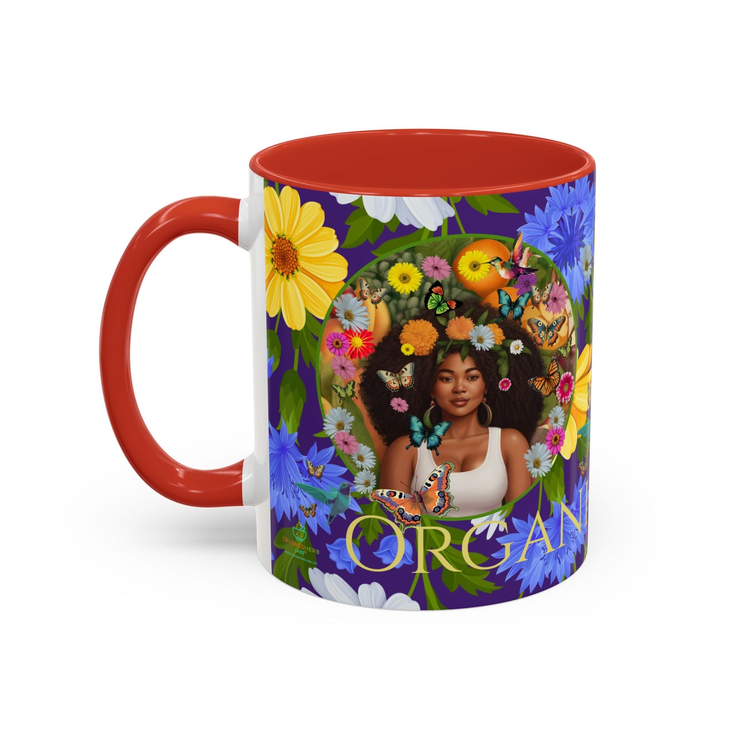 100% Organic Blue Gwen Plant Garden Vegan Ceramic Plant Mug with (11 or 15 oz) 8 Color Combos