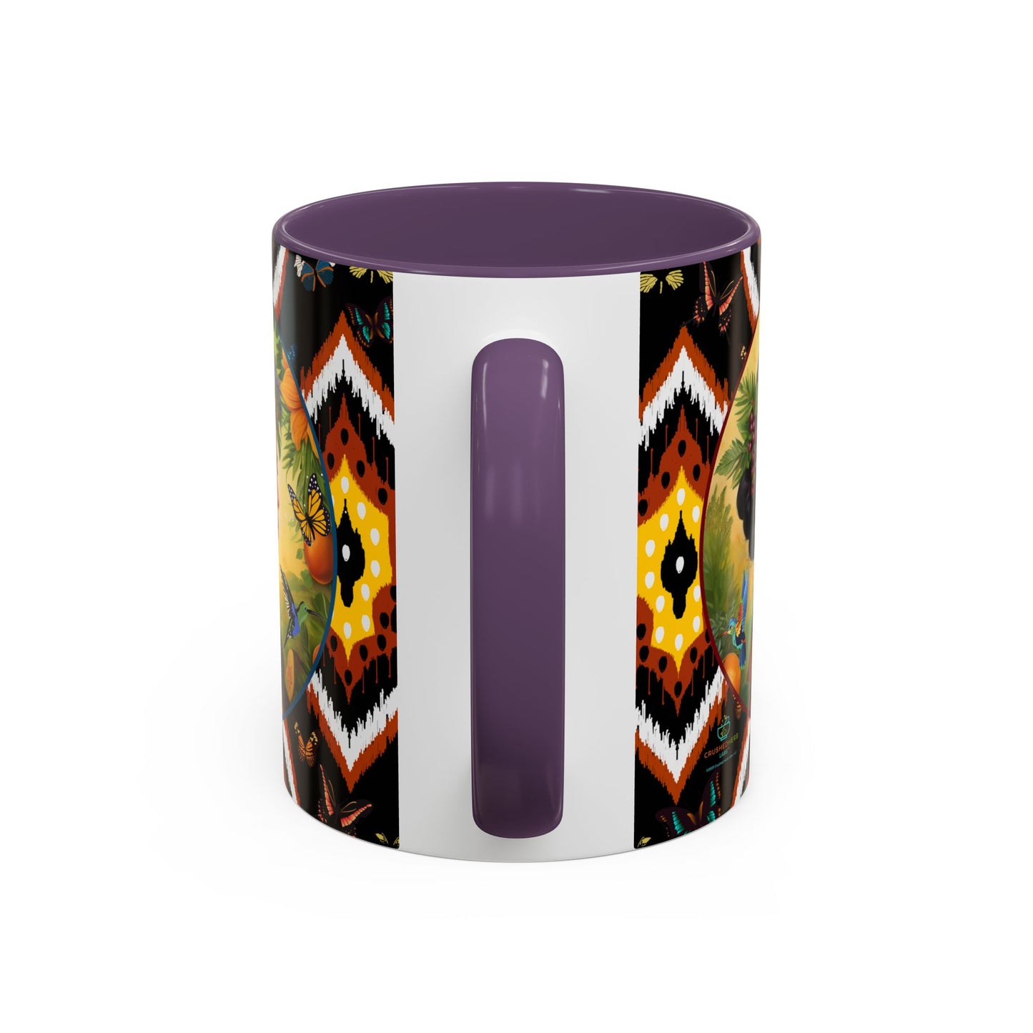 Organically Me A Tribal Butterfly Plant Garden Vegan Ceramic Plant Mug with Black woman (11oz) 8 Color Combos