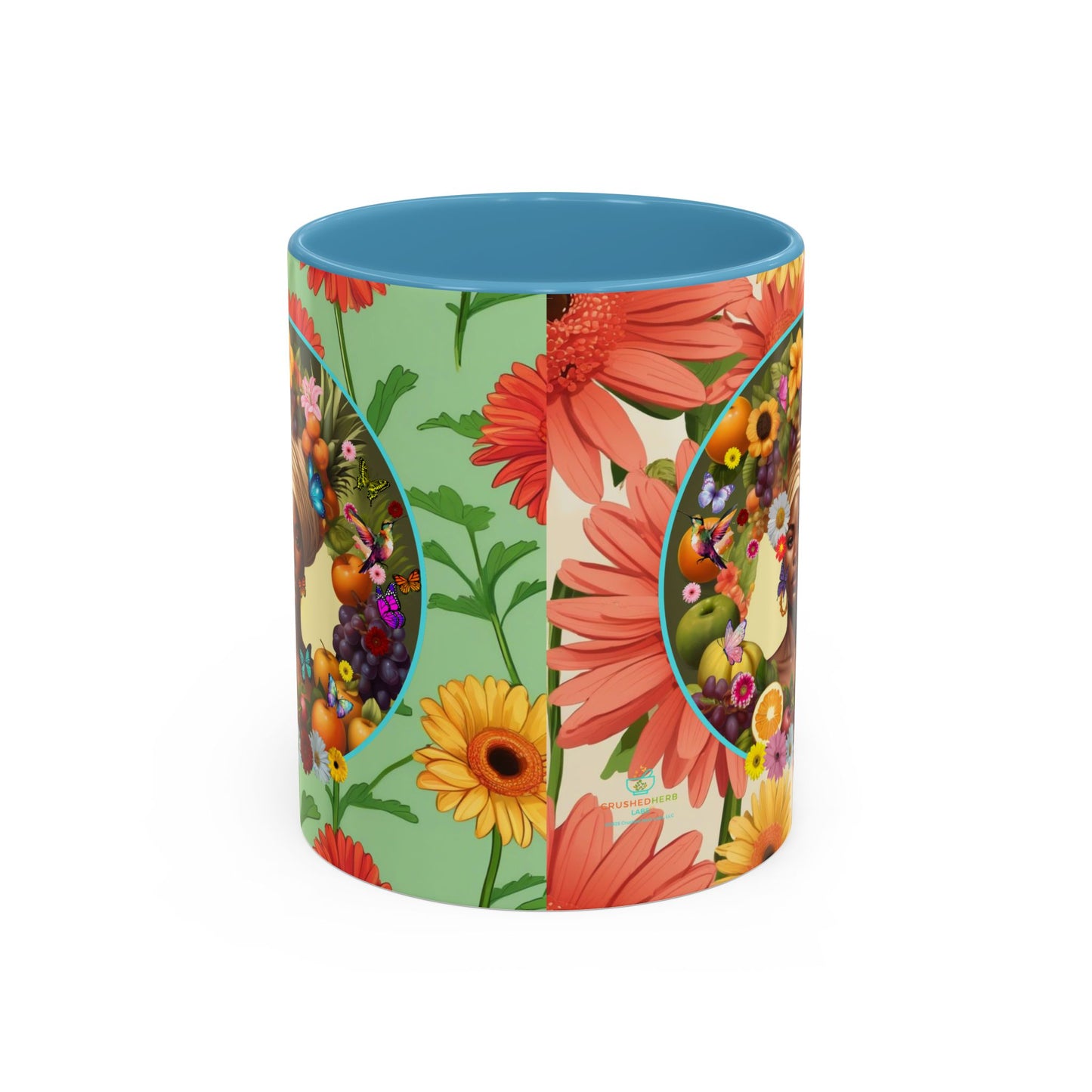 100% Organic Daisy Joy Plant Garden Vegan Ceramic Plant Mug, Black Woman Double Sided (11oz) 8 Color Combos