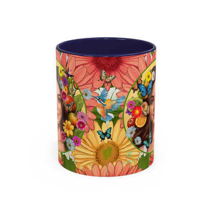 100% Organic Gerber Joy3 Plant Garden Vegan Ceramic Plant Mug with Woman (11oz) 8 Color Combos