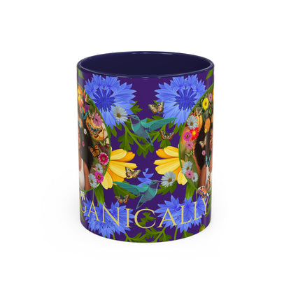 100% Organic Blue Gwen Plant Garden Vegan Ceramic Plant Mug with (11 or 15 oz) 8 Color Combos